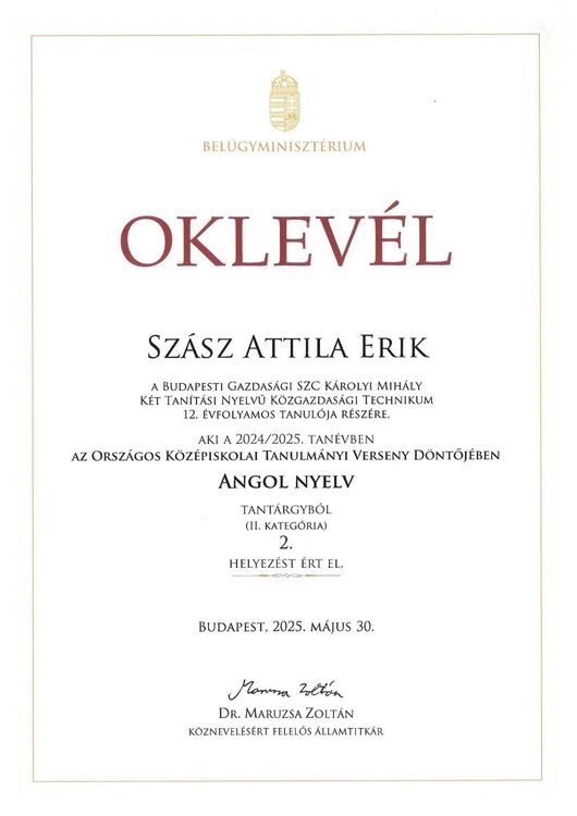 OKTV angol nyelv II. (2025)